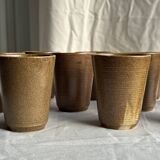 Set of 10 small stoneware mugs from Digoin.