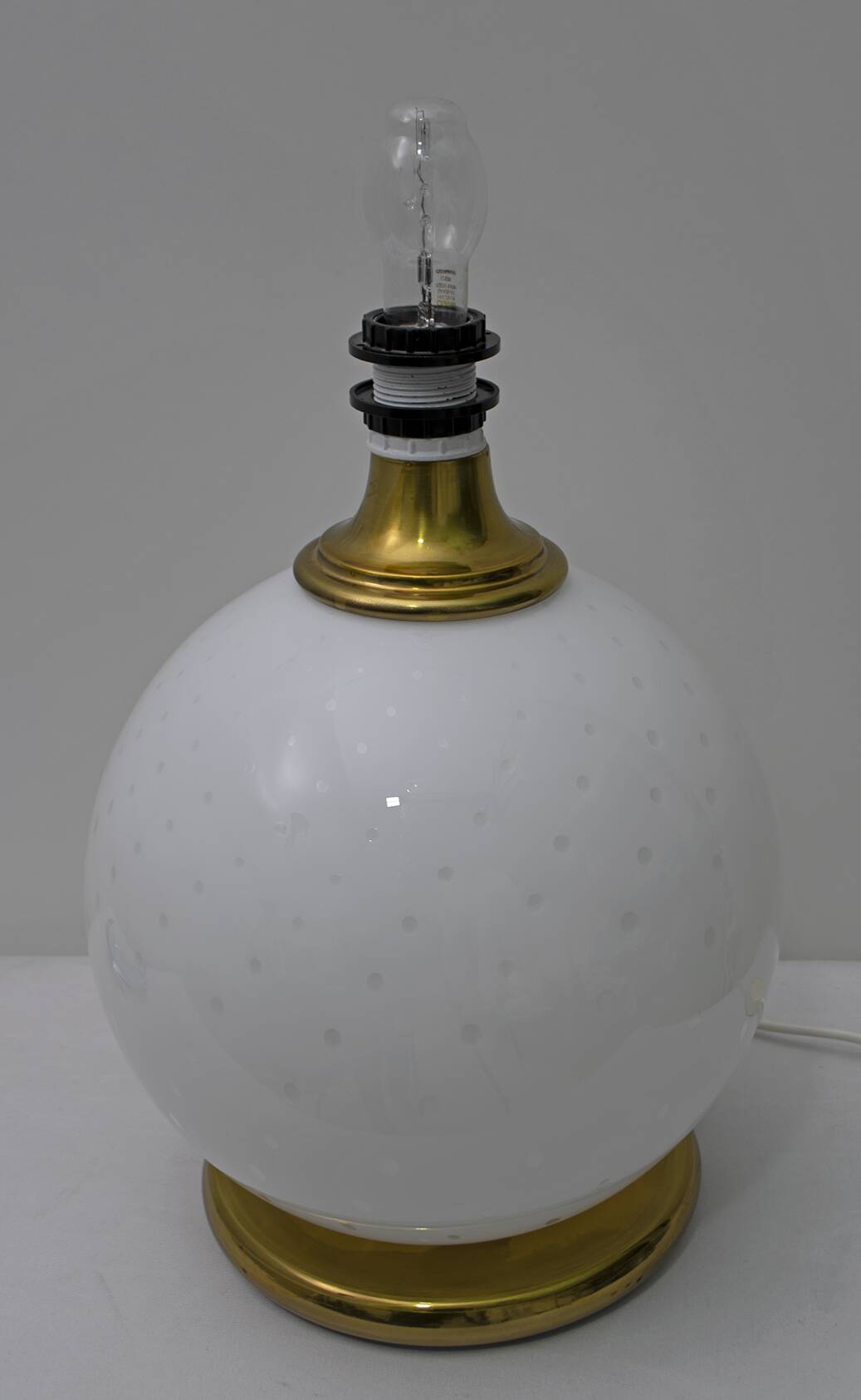 Mid-Century Modern Brass and Blown Murano Glass Table Lamp, 1970s