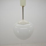Midcentury Glass and White Bakelite Chandelier, Czechoslovakia, 1960s