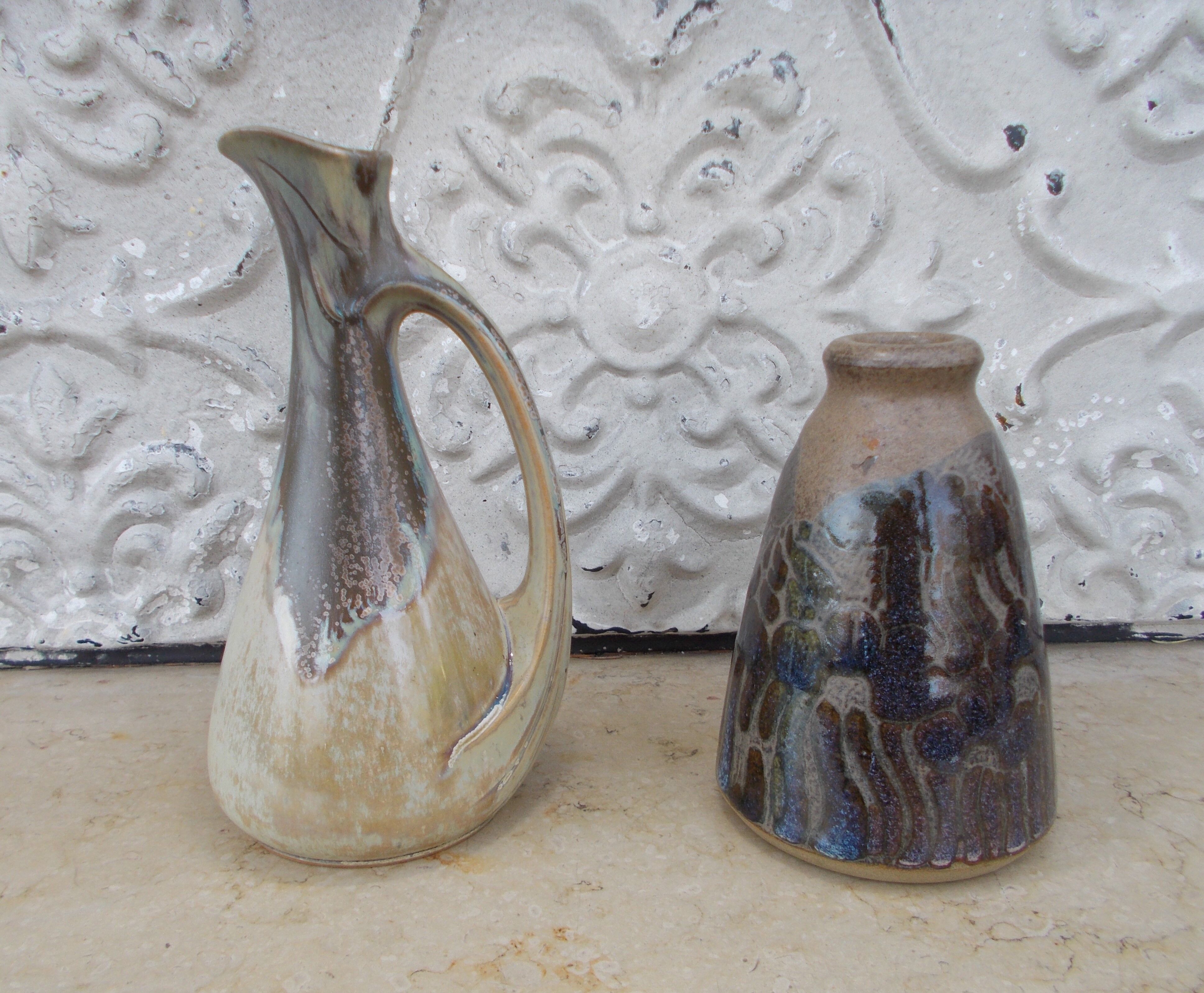 2 anciens grès signés période Art Deco 1920/1930