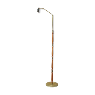 Scandinavian lamppost 1960 teak and gold metal