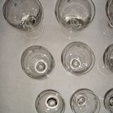 Set of 12 stemware chiseled flowers vintage 60-70 years