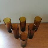 6 large vintage tube glasses