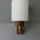 Scandinavian wall lamp in teak and opaline, 1970s