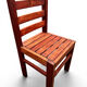 Set of 8 brutalist chairs made of solid exotic wood (essingan) from the 1960s.