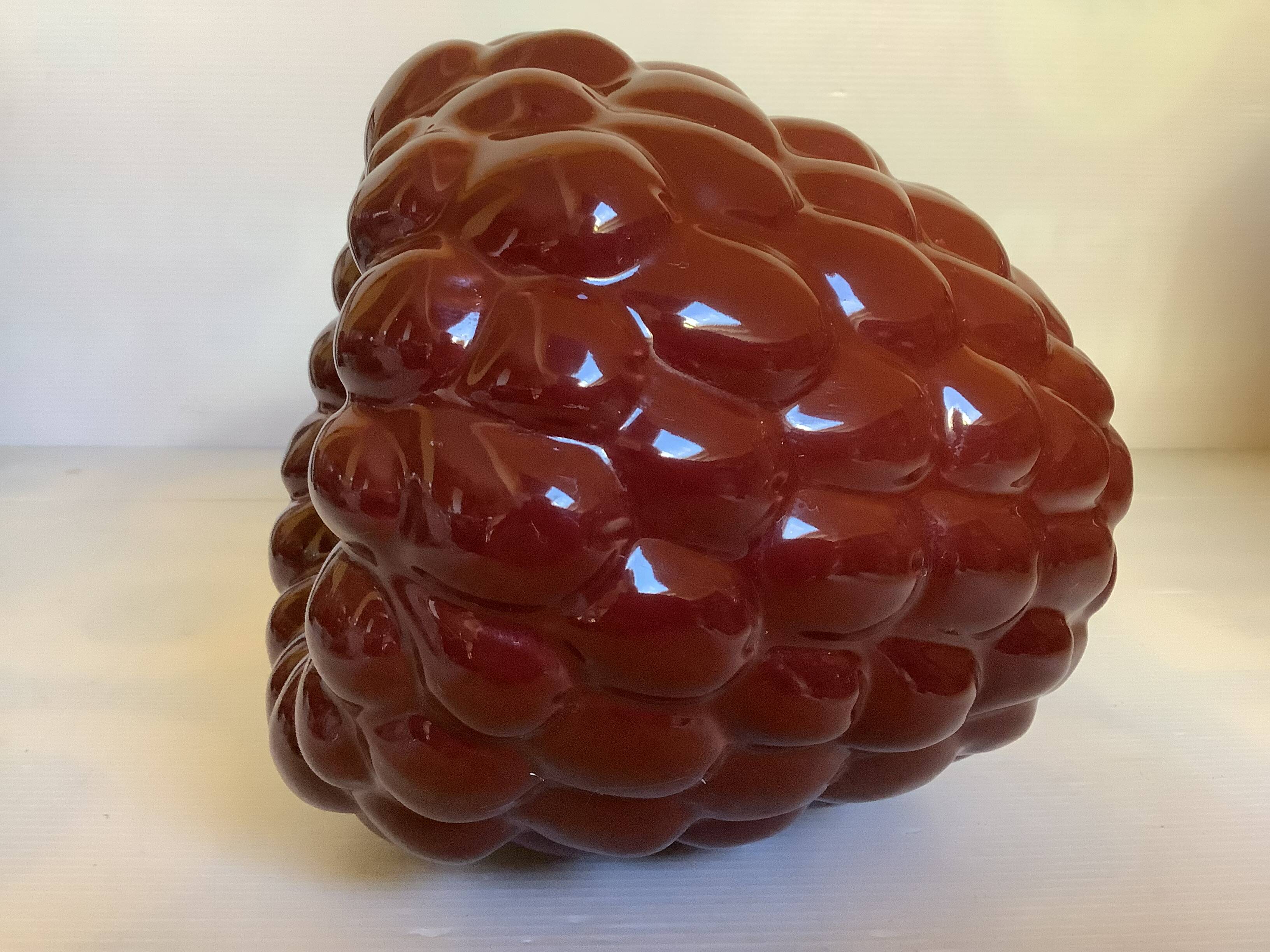 Raspberry vase, ceramic, burgundy brown.