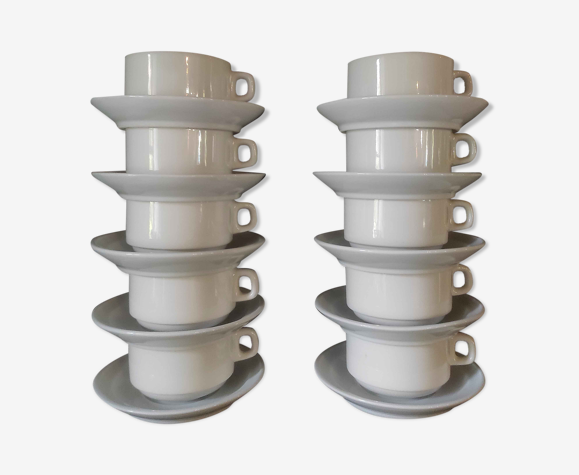 Lot de 10 grandes tasses de bistrot
