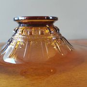 Large Amber Art Deco Glass Bowl