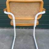 Cesca model B64 chair with armrests in white Design