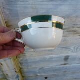 Salins green check porcelain tea set