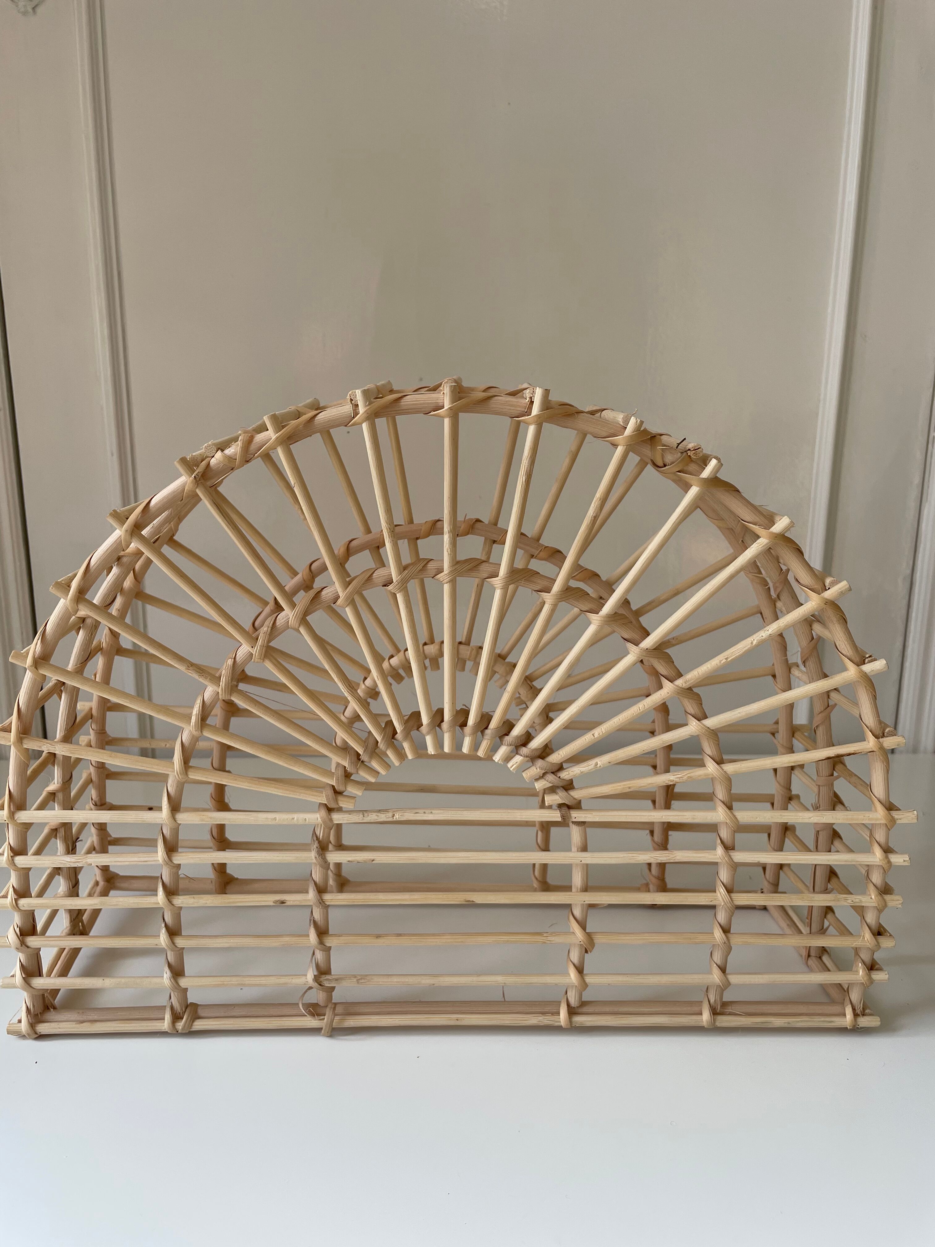 Rattan magazine holder