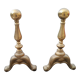 Pair of old brass chenets