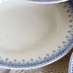 6 vintage ivory ironstone deep plates - Blue pattern