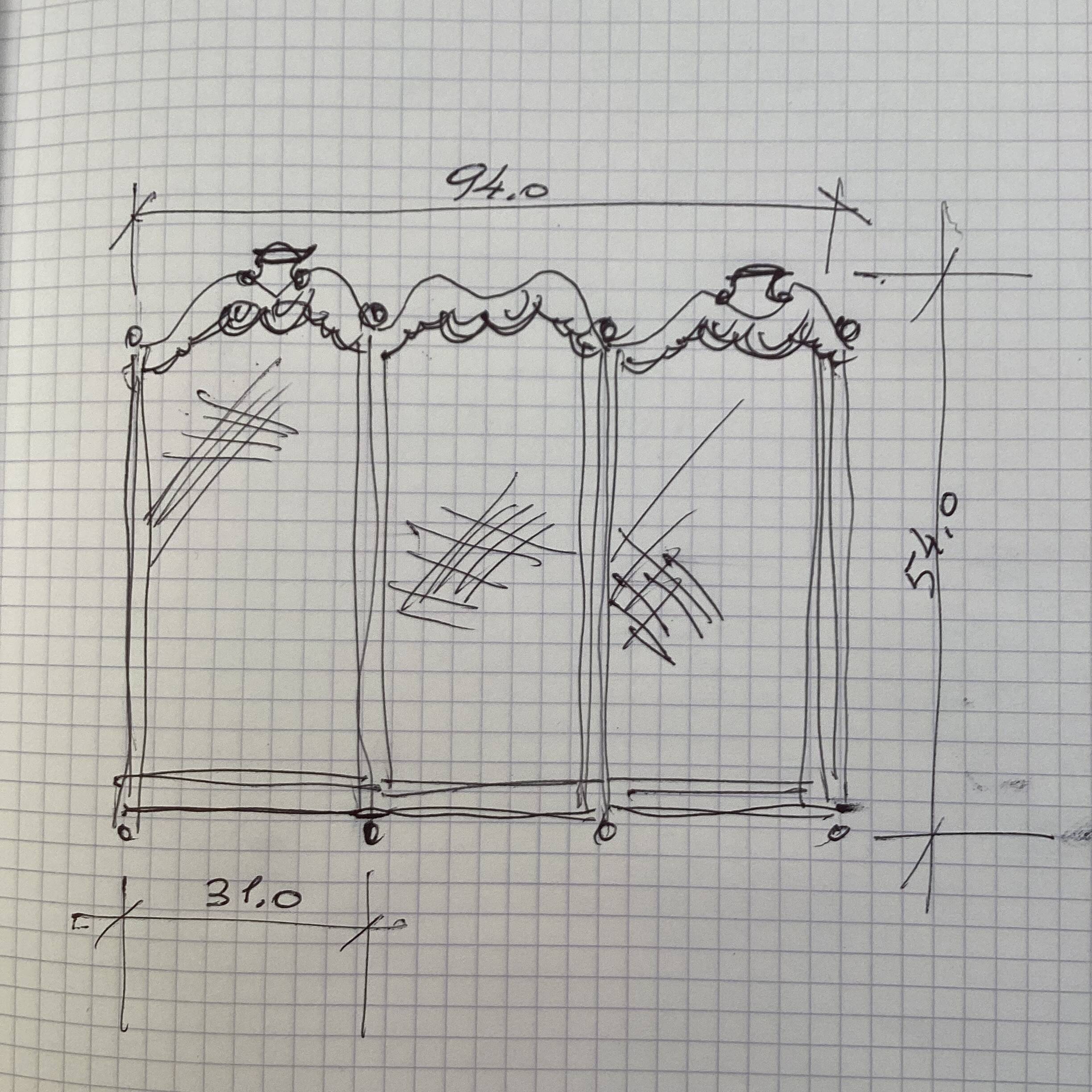 Vintage brass fireplace screen dimension: height -54cm- width -94cm-