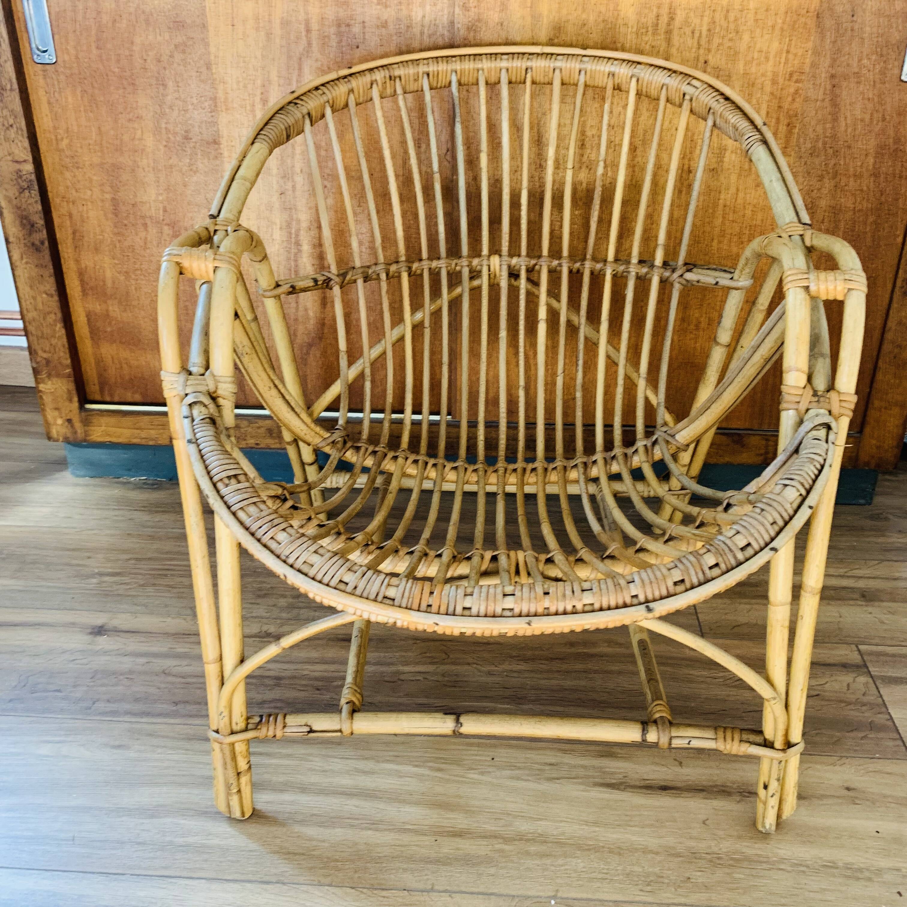 Rattan shell chair