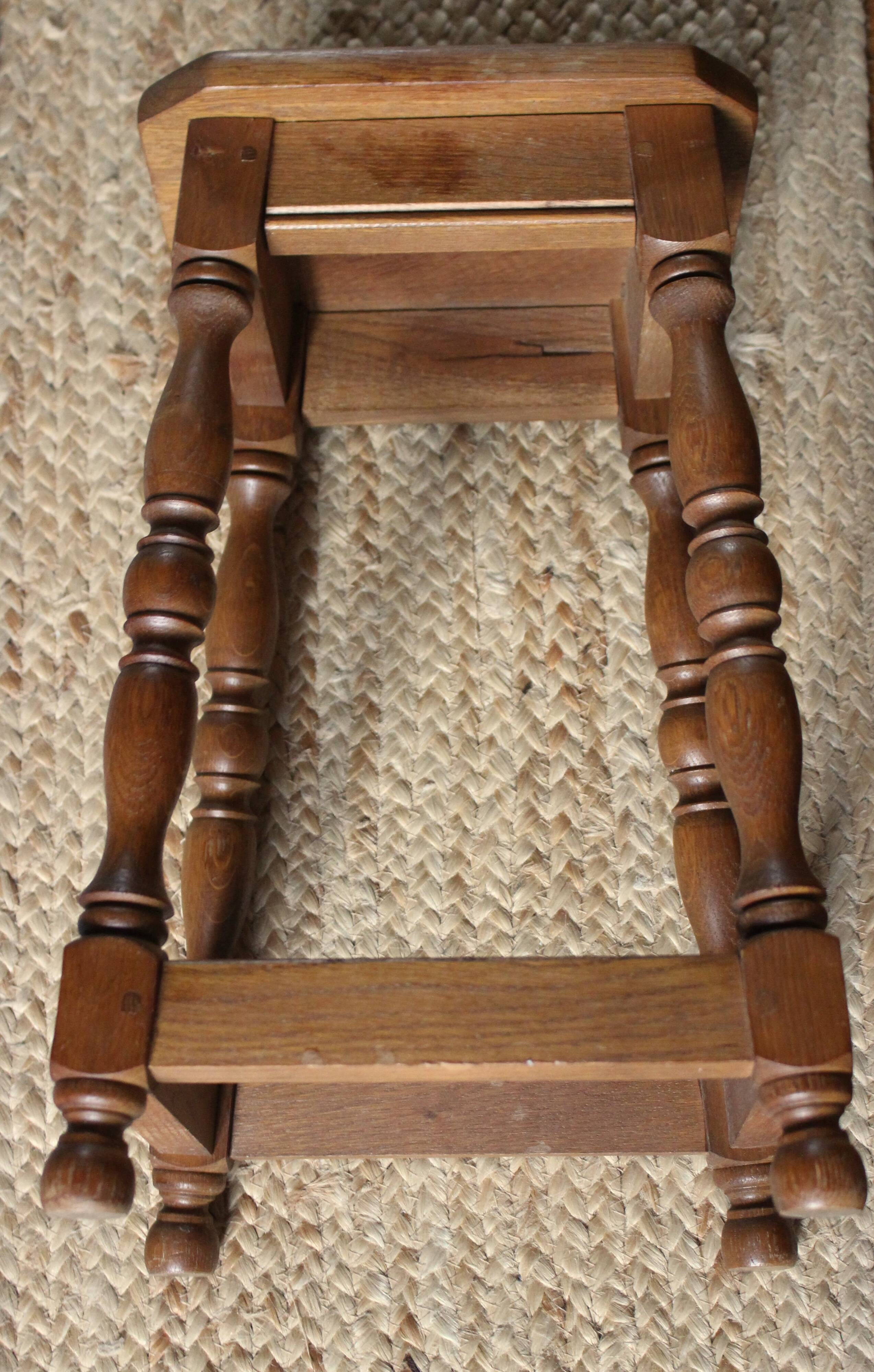 Wooden stool with a square seat