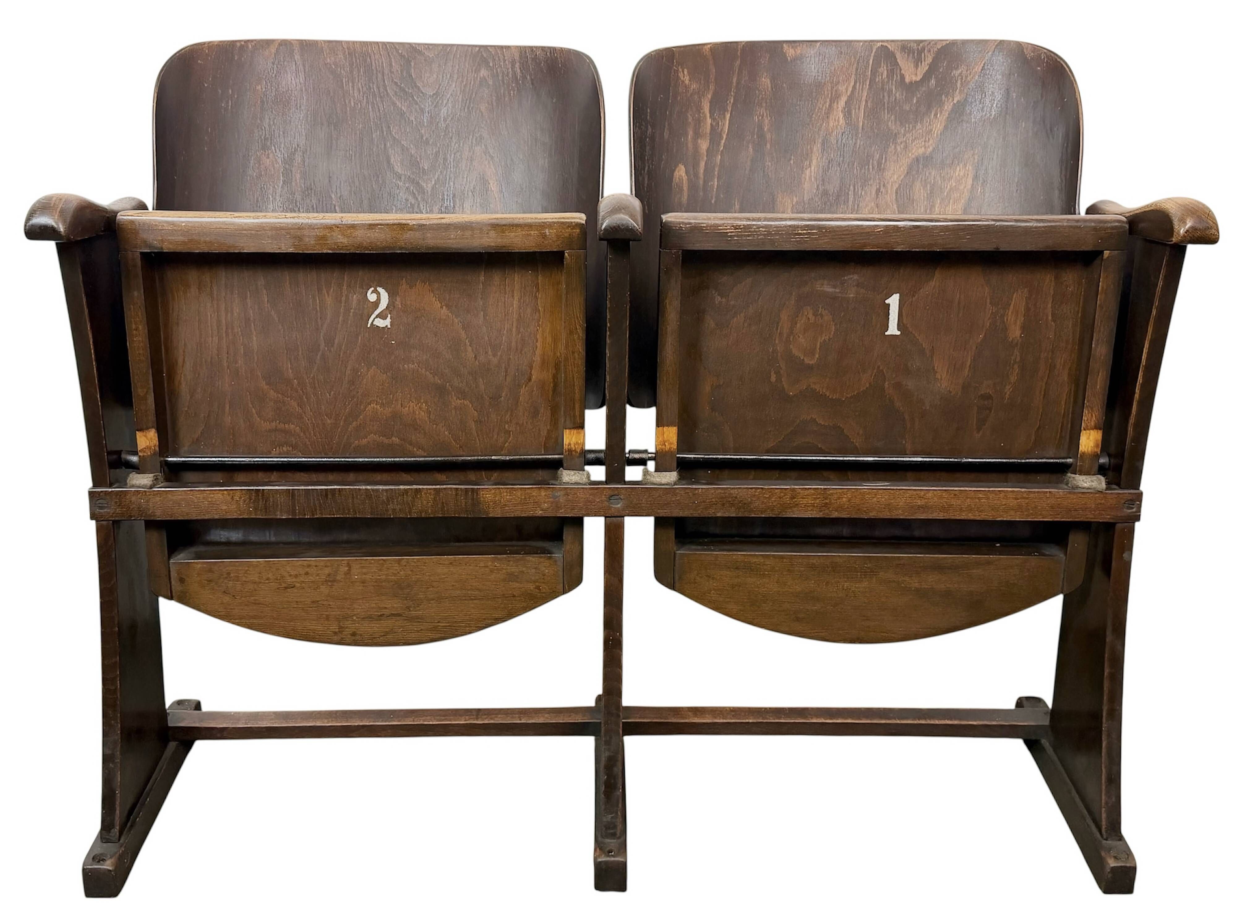 Vintage Two-Seat Cinema Bench from Thonet, 1950s