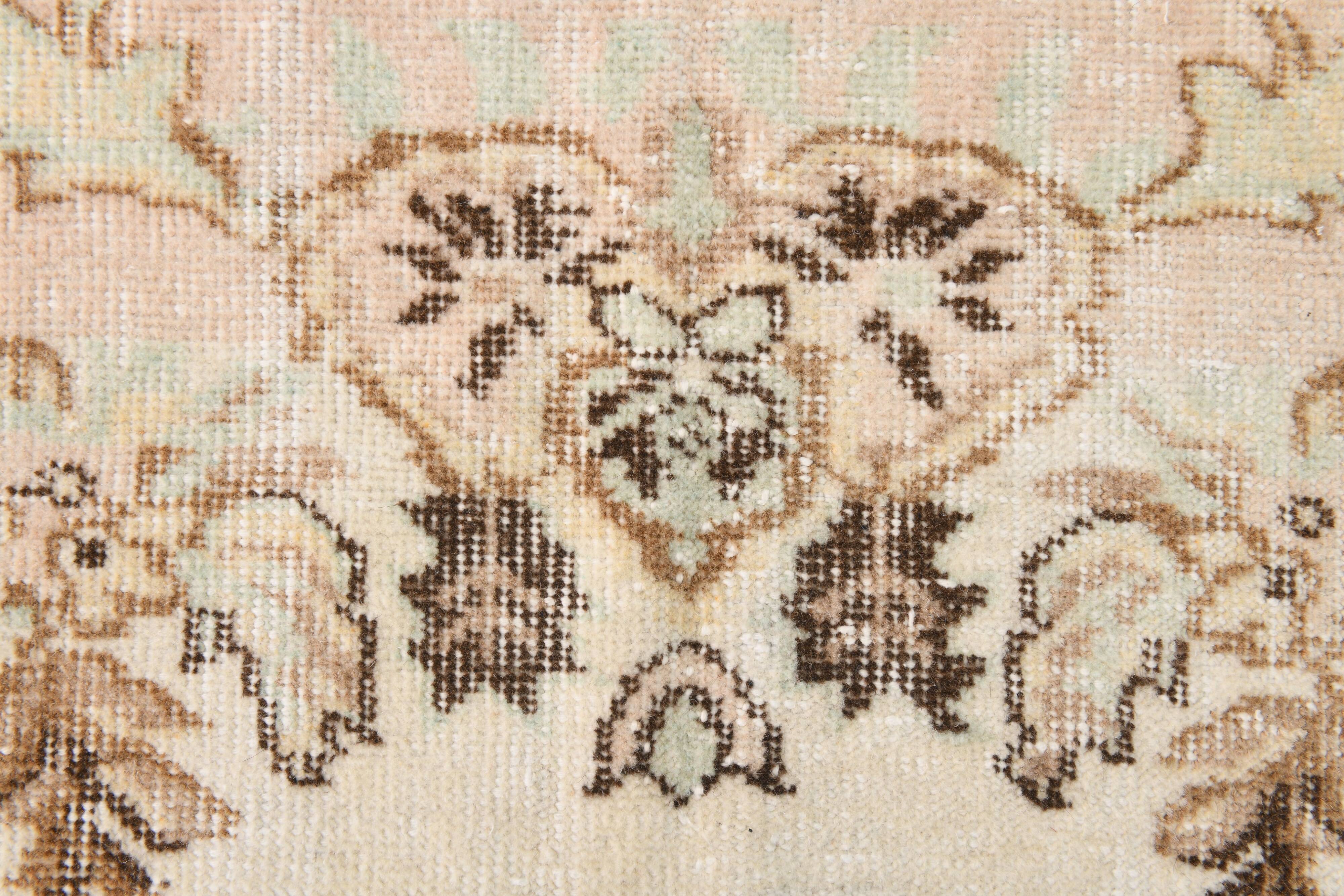 6x9 Cream & Brown Oriental Vintage Rug, 175x290Cm