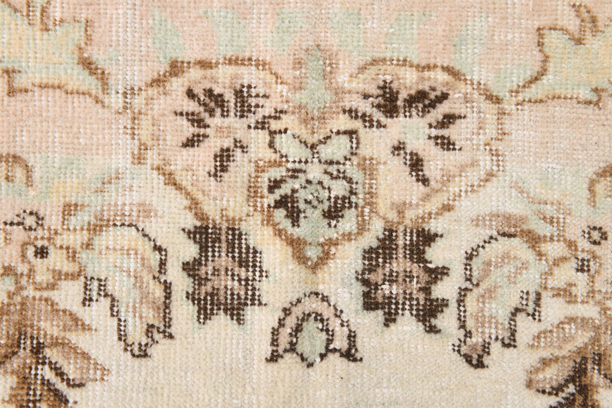 6x9 Cream & Brown Oriental Vintage Rug, 175x290Cm