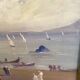 Oil painting "Fishermen of Sicily" 1960, Napoleon III frame