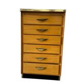 Vintage wooden mini chest of drawers with formica top