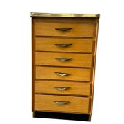 Mini commode vintage en bois avec plateau en formica