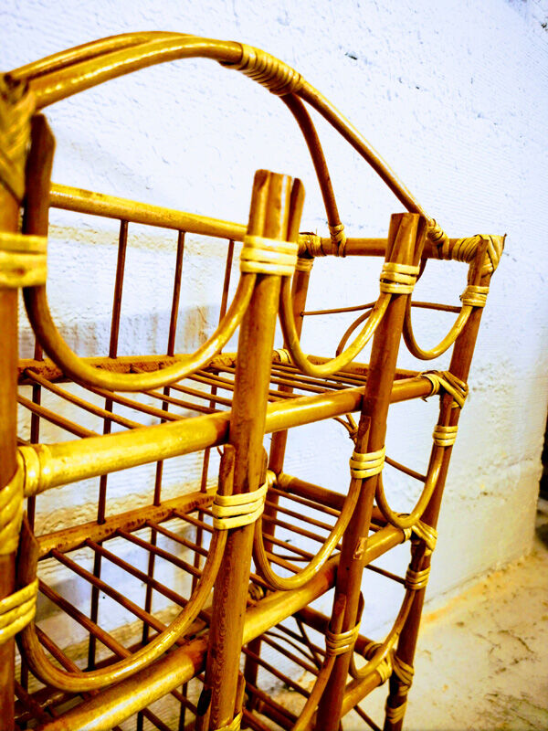 Rattan bottle holder