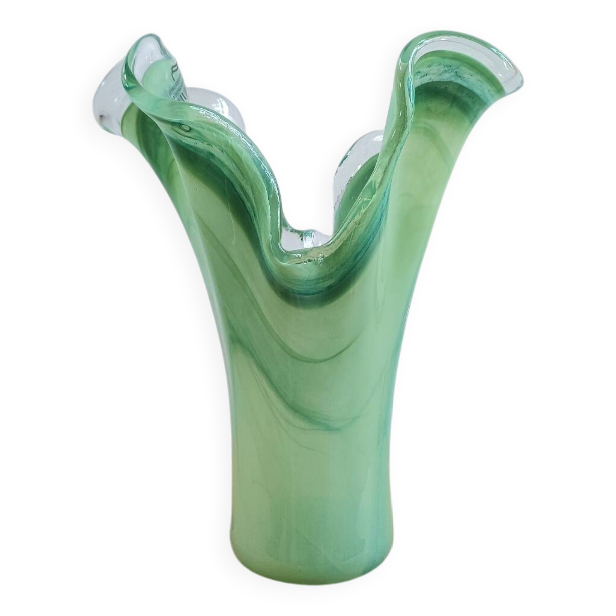 Vase en verre de Murano vert, Italie