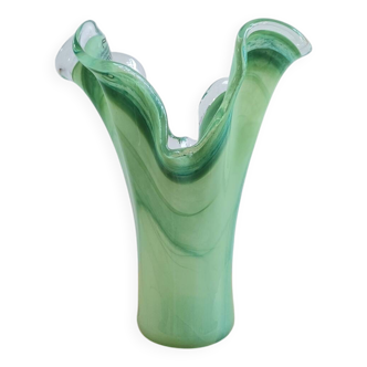 Vase en verre de Murano vert, Italie