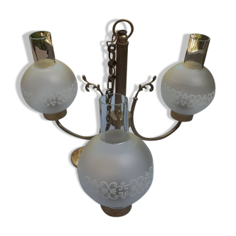 Lustre 3 feux en verre