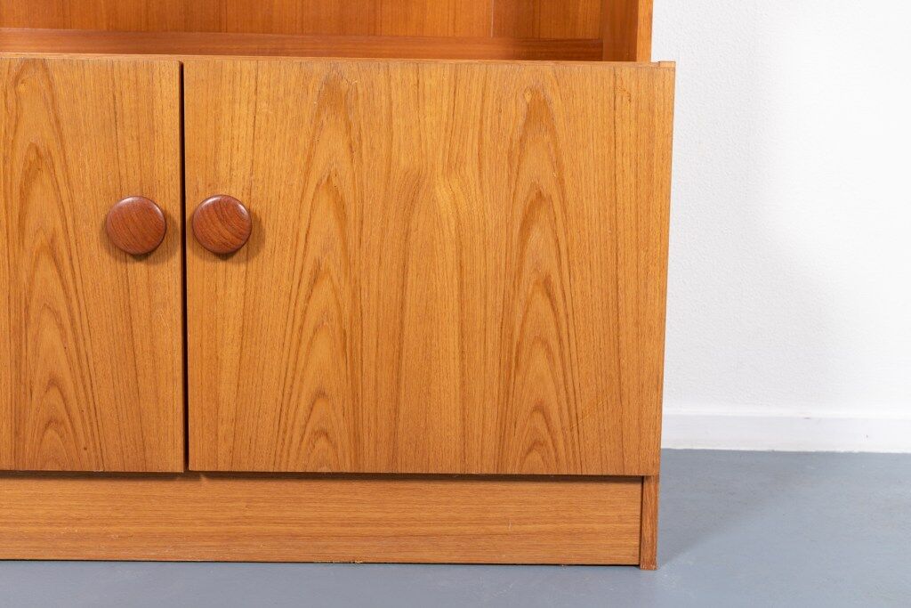 Two-piece wardrobe made of Danish teak veneer from the 1970s