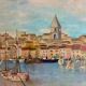 Oil on canvas representing "The old port of Marseille" signed H.CONDORE