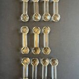 11 porte-couteaux en cristal taillé