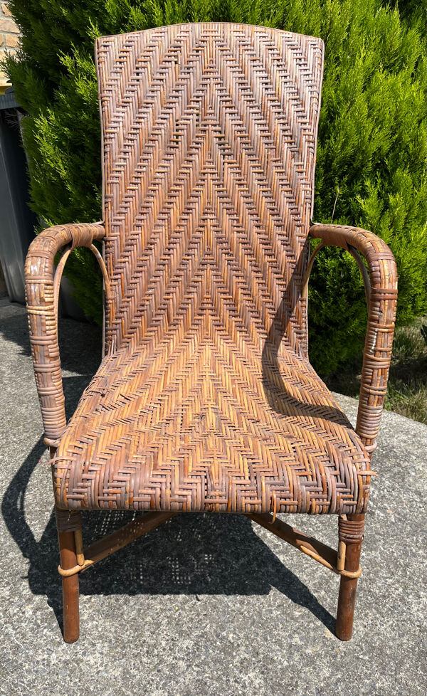 Fauteuil rotin année 60