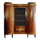 Louis XVI Style bookcase curved in precious wood marquetry circa 1900