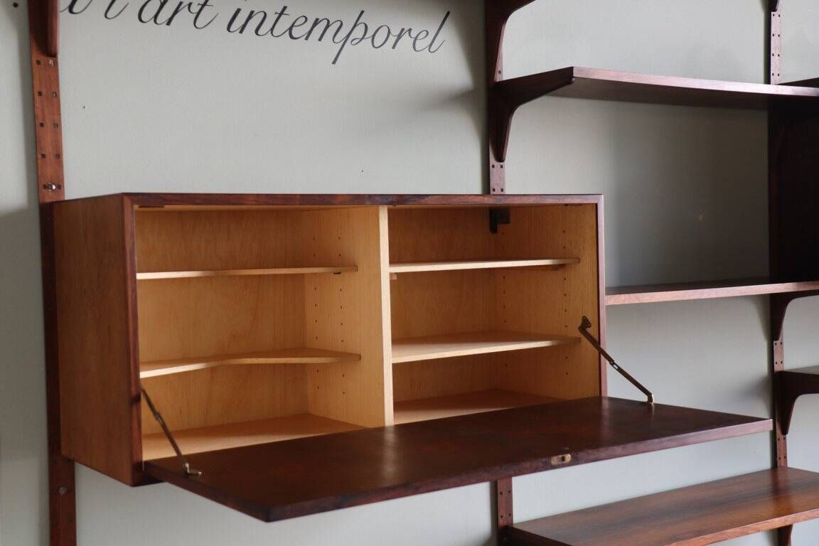 Modular rosewood wall bookcase by Thygesen and Sorensen for Hg Furniture, 1960