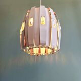 Scandinavian pendant light in metal and prismatic glass, Werner Schou, 1960-70
