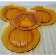 Lot de 4 assiettes plates en verre ambré