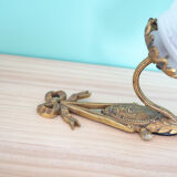 Golden opaline gooseneck wall lamp