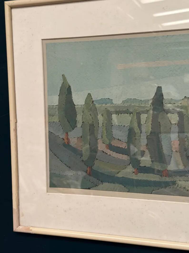 Original Swedish Oil on Paper – “Trees” by Gunnar Fohlin – Signed –