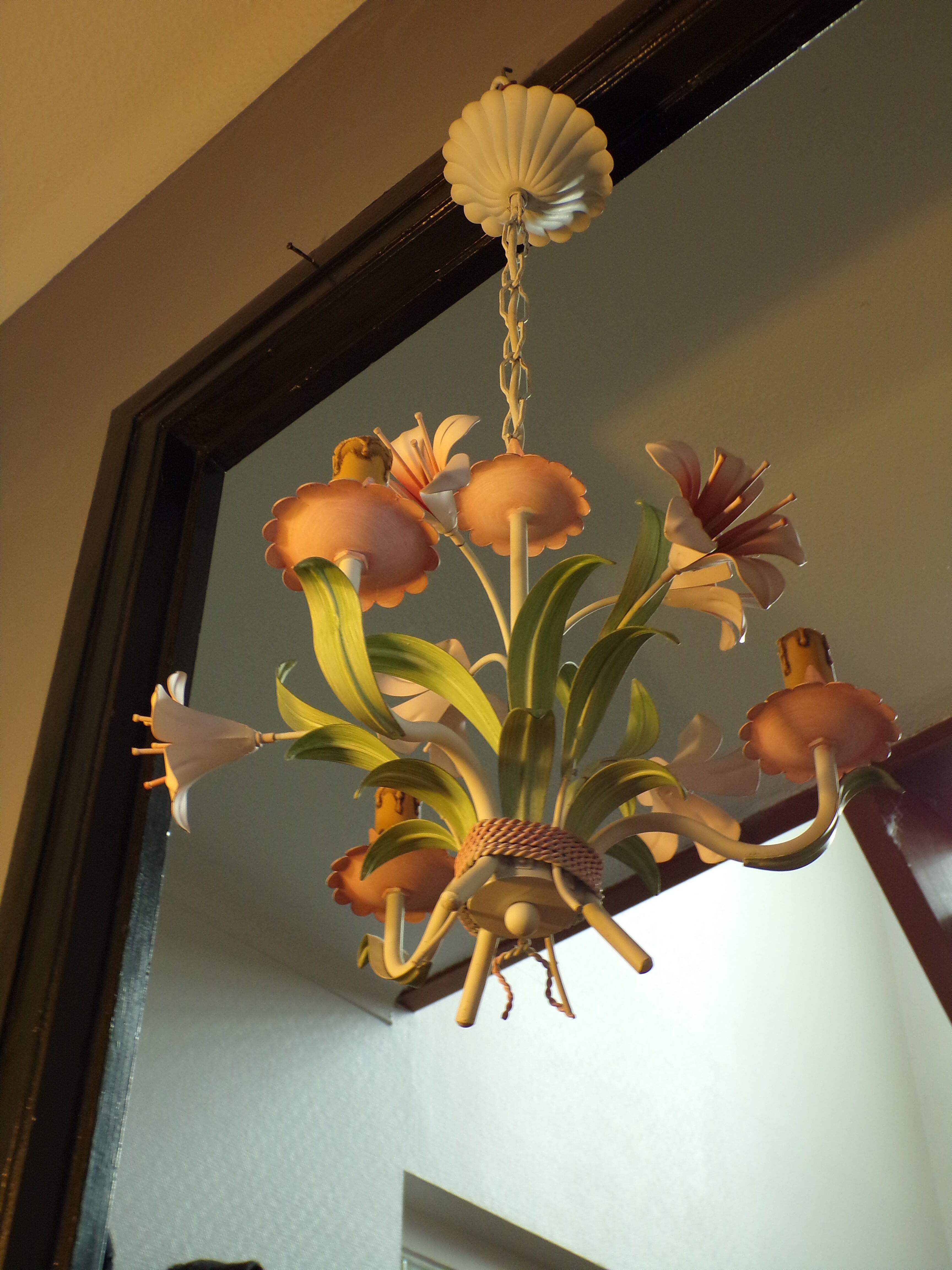 Flower chandelier painted sheet metal