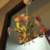 Flower chandelier painted sheet metal
