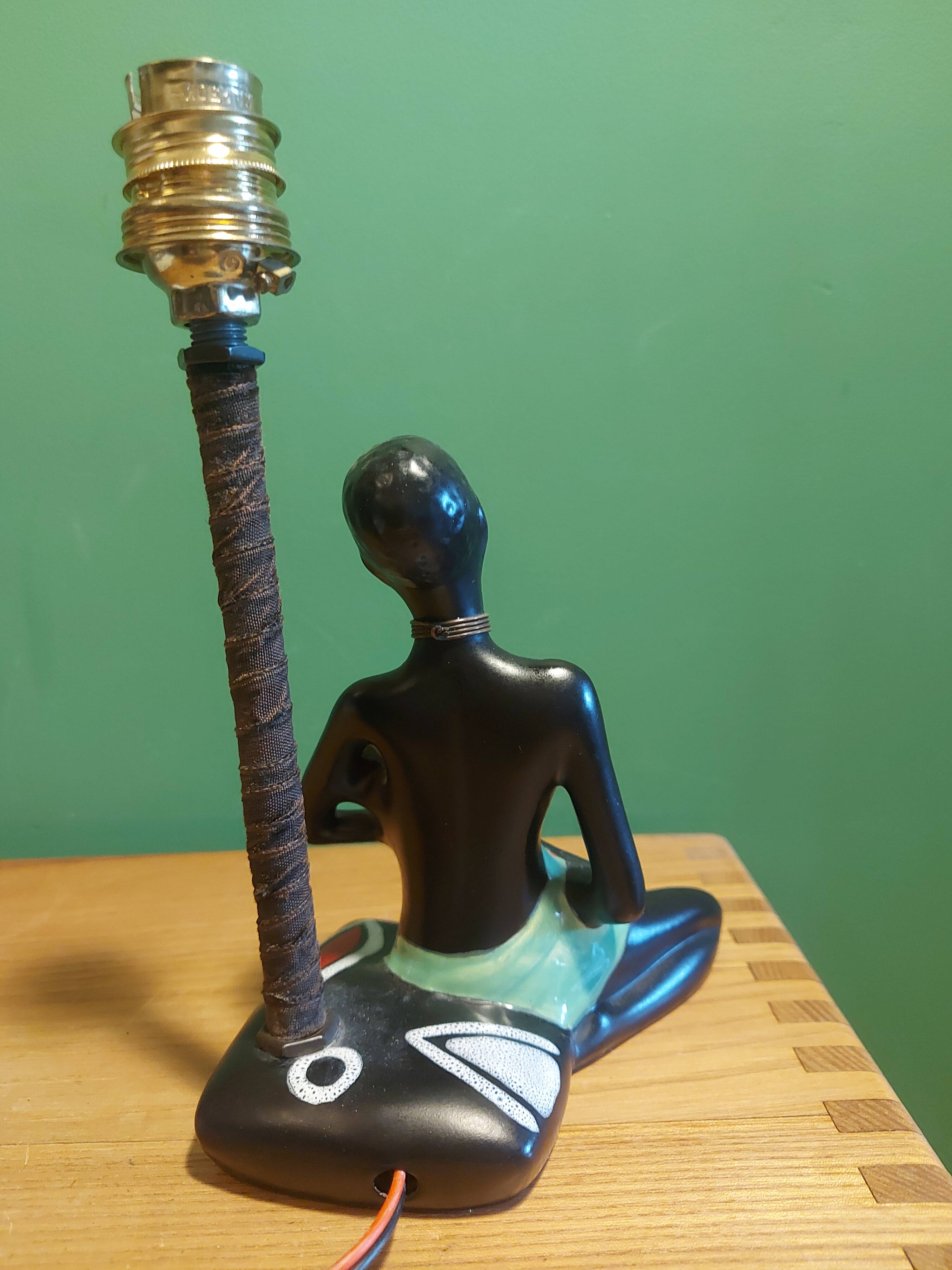 Vintage ceramic lamp 60's african