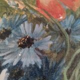 Oil painting on canvas "Country spray with poppies" 1910 signed