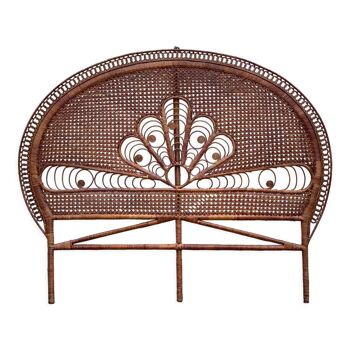 Rattan headboard and canning Emmanuelle peacock 1960