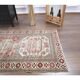 Vintage Turkish Oushak Handmade Wool Cotton Beige Area Rug 93x183