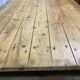 Early 20th-century farmhouse table made of fir, elm, and chestnut.