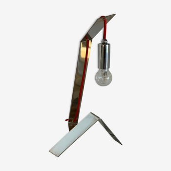 Fleux red and metal design lamp