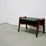 Vintage teak & leather stool arne wahl iversen