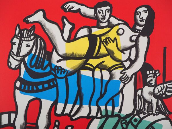 Fernand LÉGER : La parade à cheval, Lithographie signée